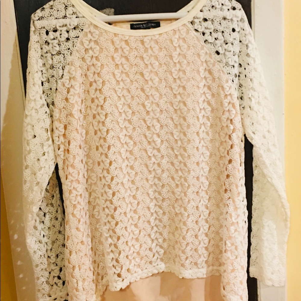 Green Envelope : two layer top - long sleeves 2 tops-$35 each
